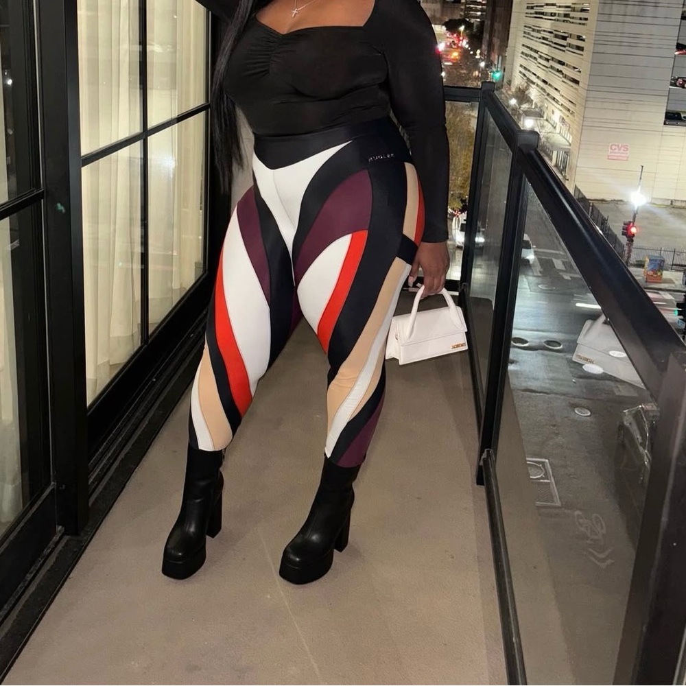 Mugler Spiral Panelled Leggings (SIZE 14US)